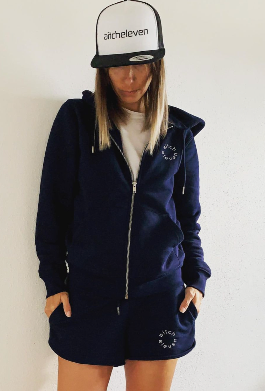 Zip Hoodie (Weste) Unisex Round - Stick White