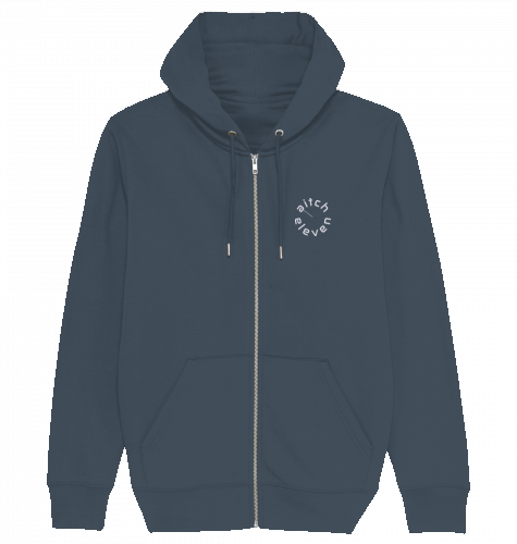 Zip Hoodie (Weste) Unisex Round - Stick White