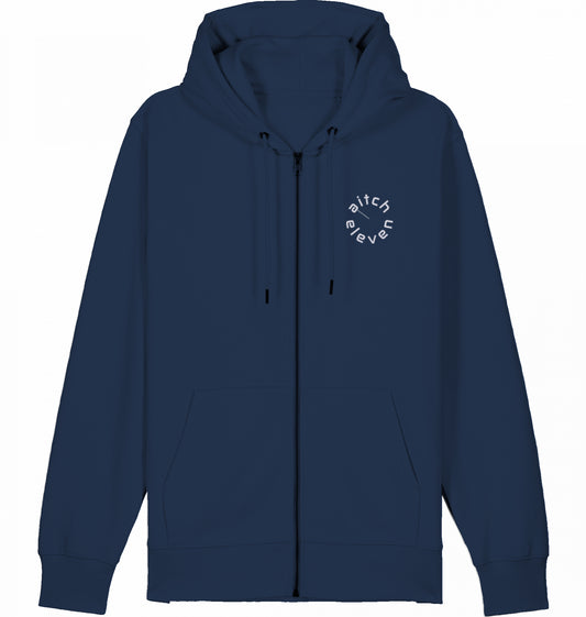 Zip Hoodie (Weste) Unisex Round - Stick White