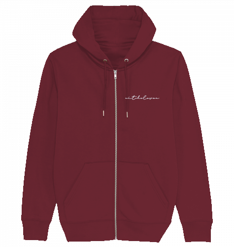 Zip Hoodie (Weste) Unisex Signature - Stick White
