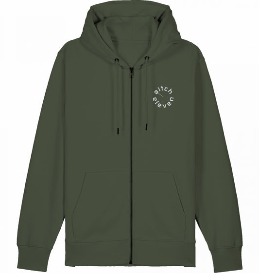 Zip Hoodie (Weste) Unisex Round - Stick White