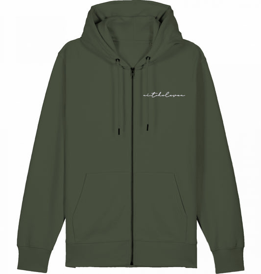 Zip Hoodie (Weste) Unisex Signature - Stick White